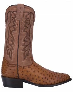 Alternative view of Dan Post Men's Full Quill Ostrich Tempe Western Boots Saddle Tan