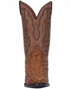 Dan Post Men's Full Quill Ostrich Tempe Western Boots Saddle Tan -Dan Post Shop 066850 C9 P5
