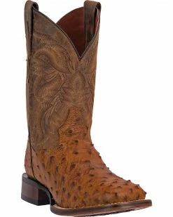 Dan Post Alamosa Men's Alamosal Ostrich Exotic Western Boots Saddle Tan