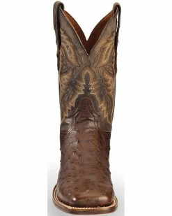 Dan Post Men's Alamosa Exotic Ostrich Cowboy Certified Boots Chocolate -Dan Post Shop 066921 47 FT