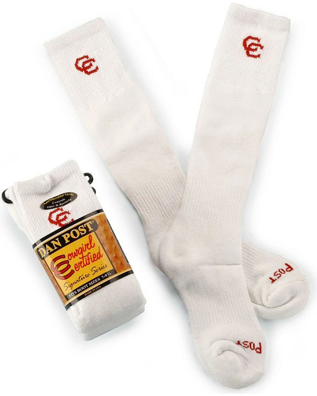Dan Post Women's Cowgirl Certified Boot Socks (2-pack) White 6 Dan Post Women's Cowgirl Certified Boot Socks (2-pack) White - Image 4