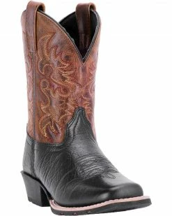 Dan Post Boys' Little River Western Boots - Square Toe Black