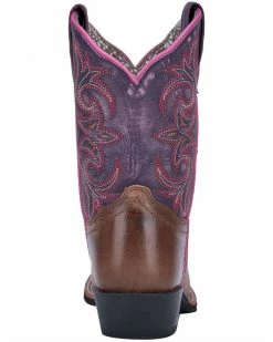 Dan Post Girls' Majesty Brown/Purple Western Boots - Square Toe -Dan Post Shop 2000225518 200 P4