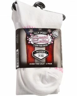 Alternative view of Dan Post Women's Cowgirl Certified Sleek Thin Socks White