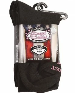 Alternative view of Dan Post Women's Cowgirl Certified Sleek Thin Socks - Black