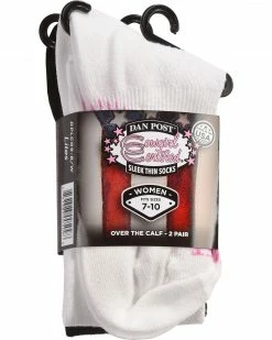 Alternative view of Dan Post Women's Cowgirl Certified Sleek Thin Socks - Black And White Black/white