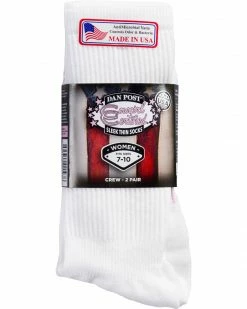 Dan Post Women's Cowgirl Certified Sleek Thin 2 Pack Crew Socks White 9 Dan Post Women's Cowgirl Certified Sleek Thin 2 Pack Crew Socks White -Dan Post Shop 2000235473 100 P1 1