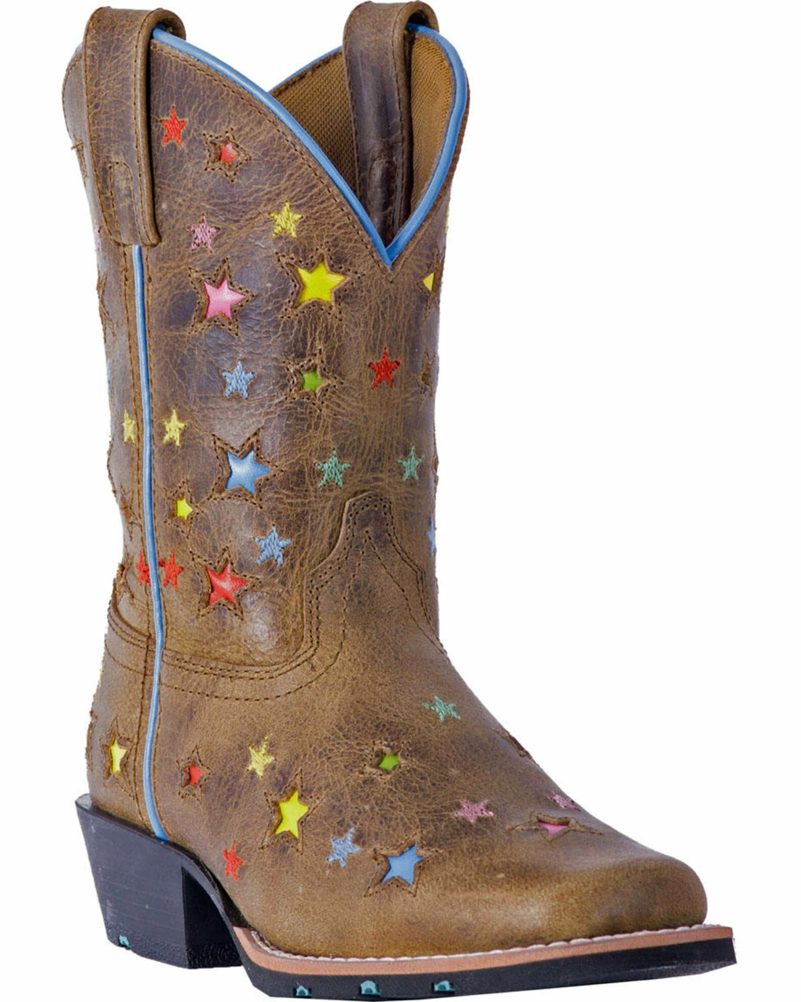 Dan Post Girls' Brown Starlett Leather Boots - Square Toe 3 Dan Post Girls' Brown Starlett Leather Boots - Square Toe