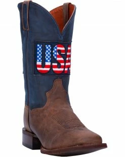 Dan Post Men's USA Sand Goat Western Boots - Wide Square Toe