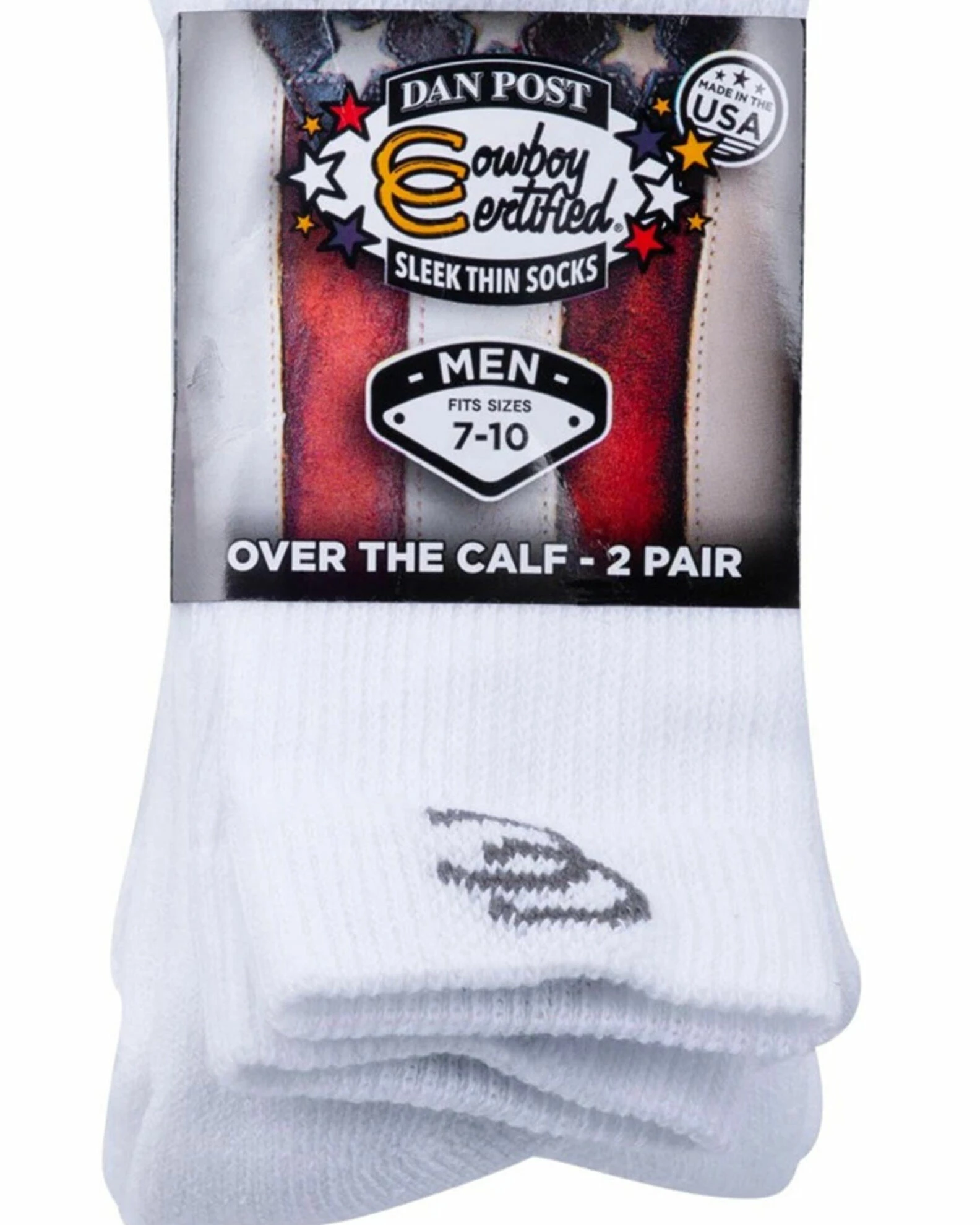 Dan Post Men's Lites OTC White Socks - Size 7 To 10 4 Dan Post Men's Lites OTC White Socks - Size 7 To 10 - Image 2