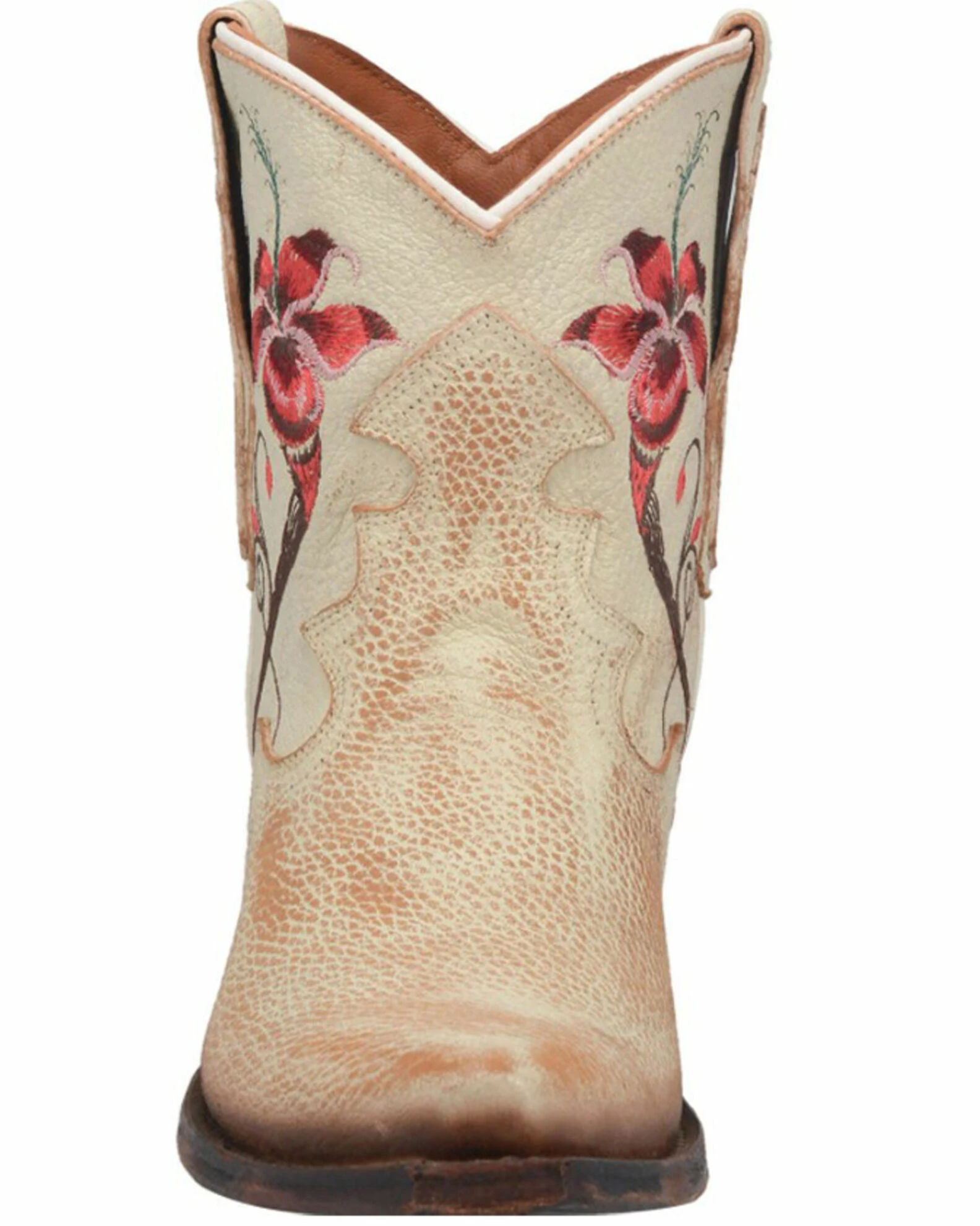 Dan Post Women's Rustic Flower Embroidery Western Booties - Snip Toe Off White 6 Dan Post Women's Rustic Flower Embroidery Western Booties - Snip Toe Off White - Image 4