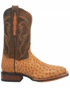 Alternative view of Dan Post Men's Kershaw Exotic Ostrich Skin Western Boots - Wide Square Toe
