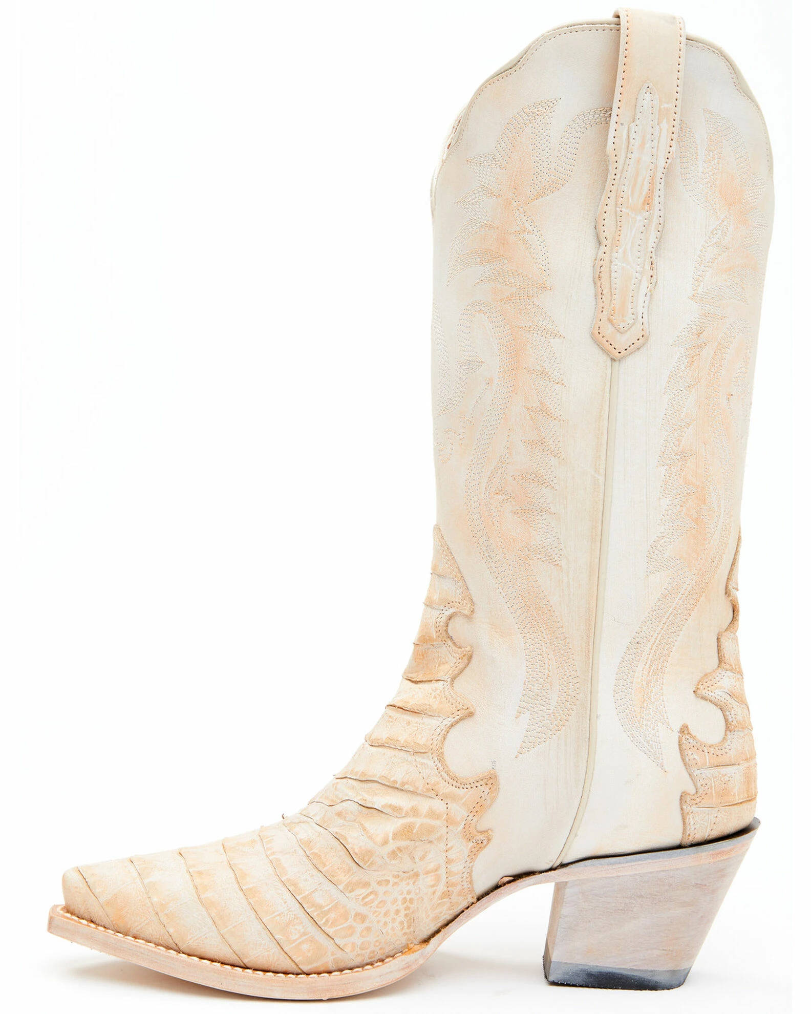 Dan Post Women's Peach Caiman Print Western Boots - Snip Toe 6 Dan Post Women's Peach Caiman Print Western Boots - Snip Toe - Image 4