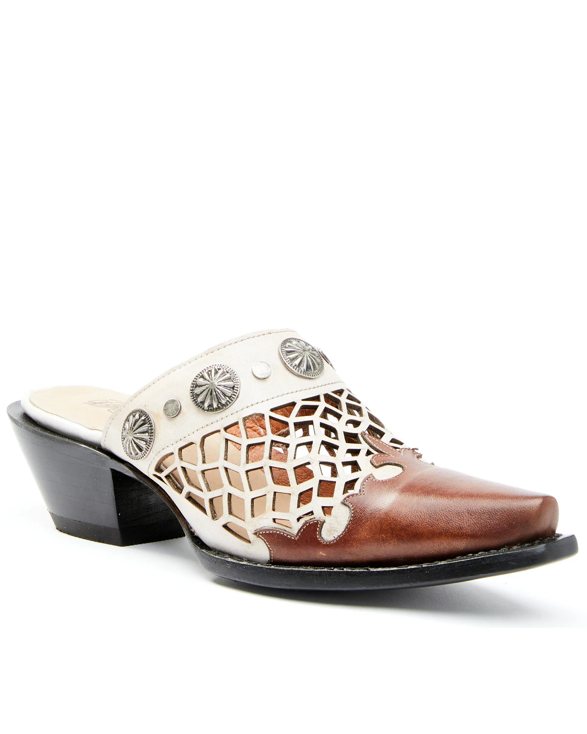 Dan Post Women's Concho Mules - Snip Toe Brown 9 Dan Post Women's Concho Mules - Snip Toe Brown - Image 8