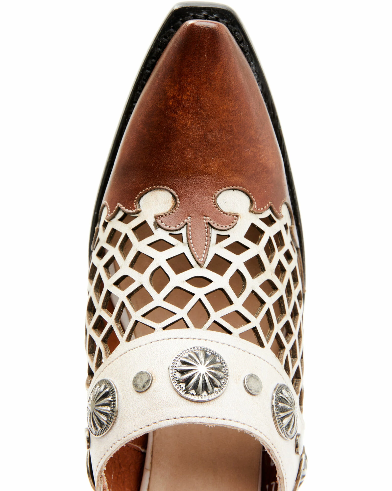Dan Post Women's Concho Mules - Snip Toe Brown 7 Dan Post Women's Concho Mules - Snip Toe Brown - Image 6