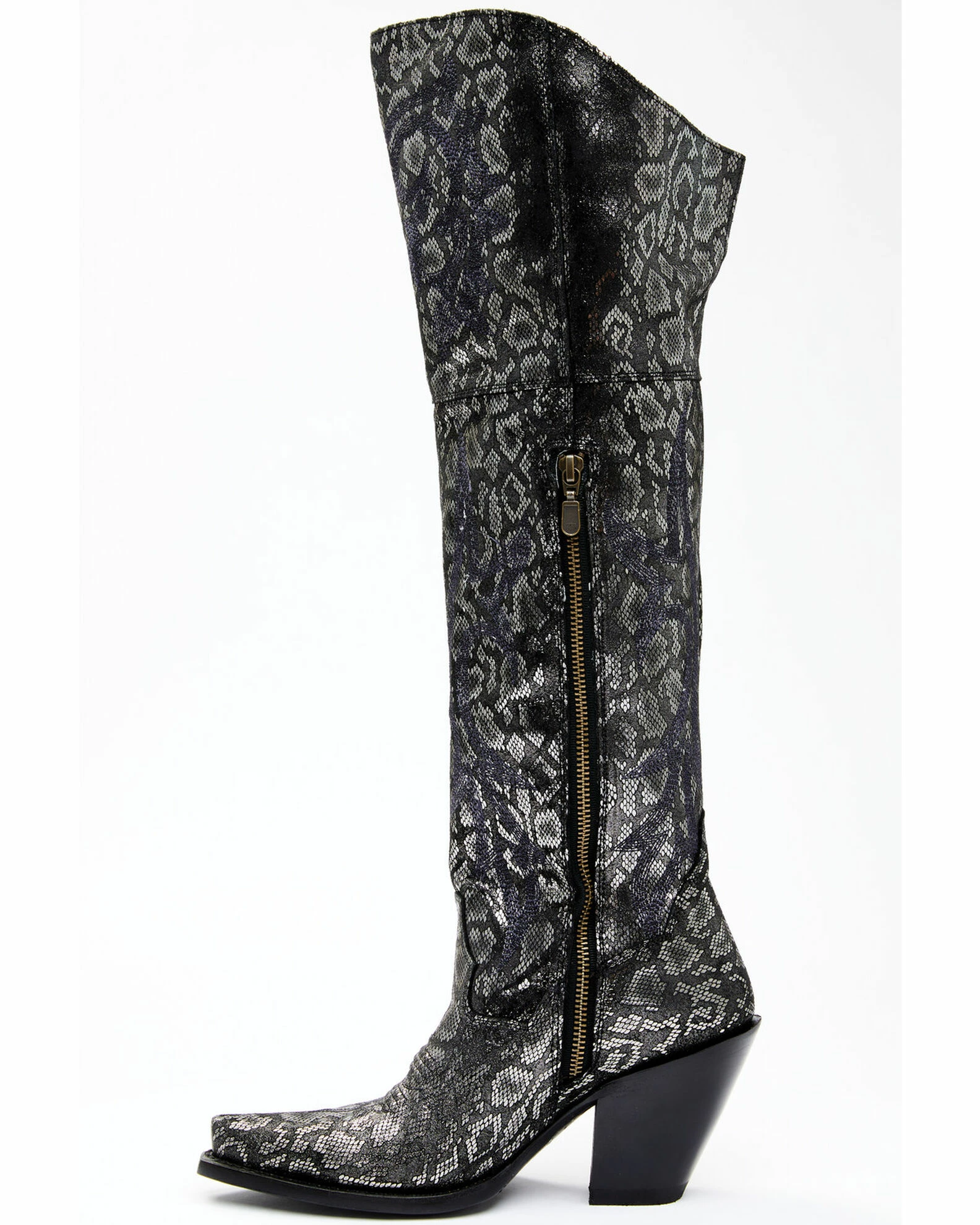 Dan Post Women's Black Snake Print Western Boots - Snip Toe 6 Dan Post Women's Black Snake Print Western Boots - Snip Toe - Image 4