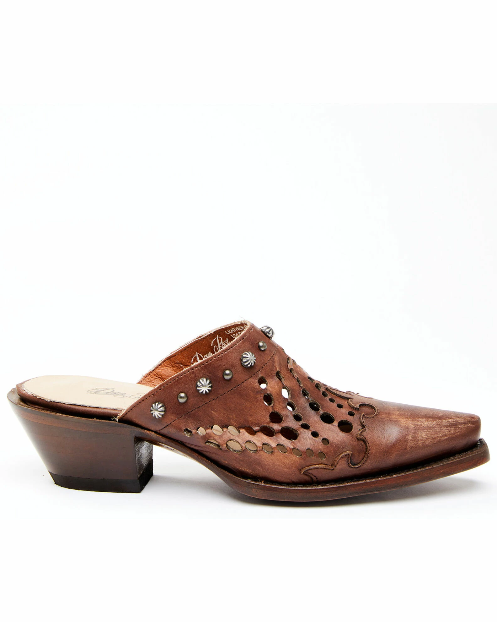 Dan Post Women's Brown Inlay Mules - Snip Toe 4 Dan Post Women's Brown Inlay Mules - Snip Toe - Image 2