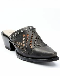 Dan Post Women's Black Inlay Mules - Snip Toe