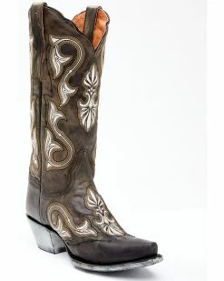 Dan Post Women's Grey Embroidery Western Boots - Snip Toe