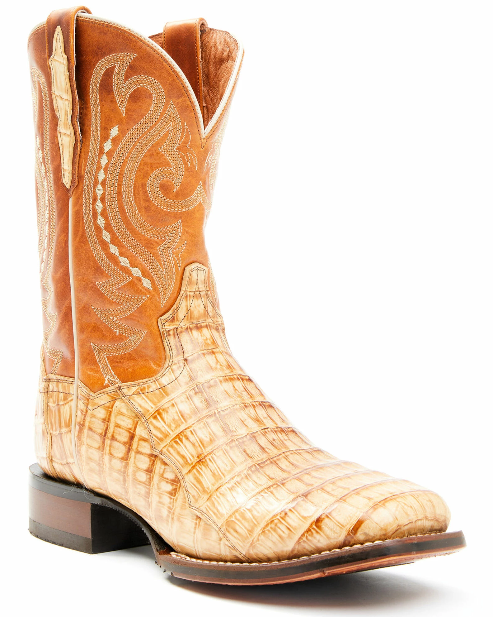 Dan Post Men's Tan Caiman Belly Western Boots - Square Toe 3 Dan Post Men's Tan Caiman Belly Western Boots - Square Toe
