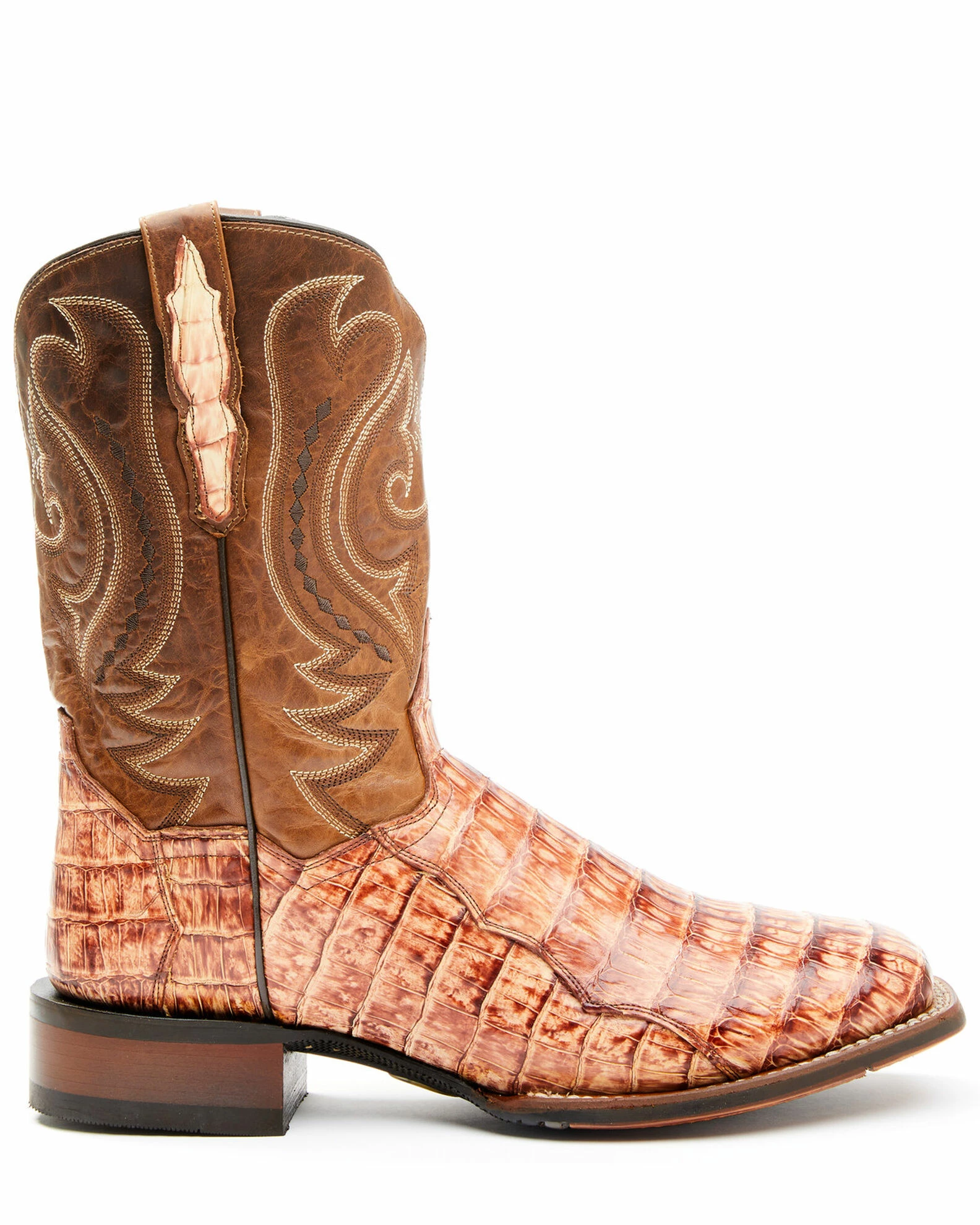 Dan Post Men's Tan Caiman Belly Western Boots - Wide Square Toe 4 Dan Post Men's Tan Caiman Belly Western Boots - Wide Square Toe - Image 2
