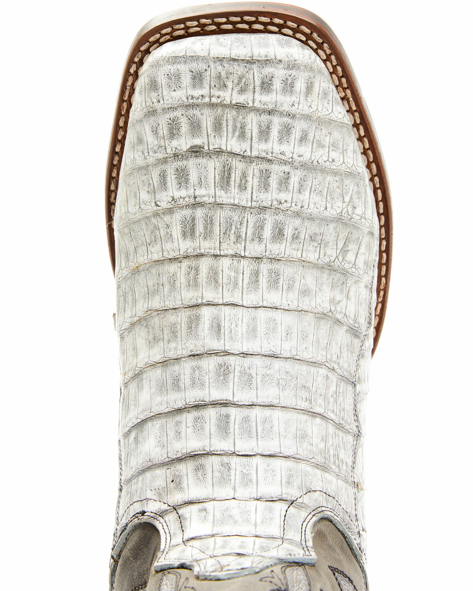 Dan Post Men's Charcoal Exotic Caiman Belly Western Boots - Wide Square Toe Cream 8 Dan Post Men's Charcoal Exotic Caiman Belly Western Boots - Wide Square Toe Cream - Image 6