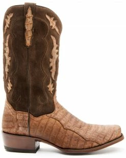 Alternative view of Dan Post Men's Brown Caiman Belly Western Boots - Square Toe Tan
