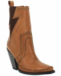 Dan Post Women's Tan Zipper Western Booties - Snip Toe