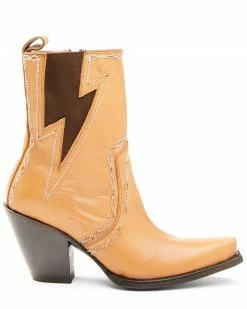 Alternative view of Dan Post Women's Tan Zipper Western Booties - Snip Toe