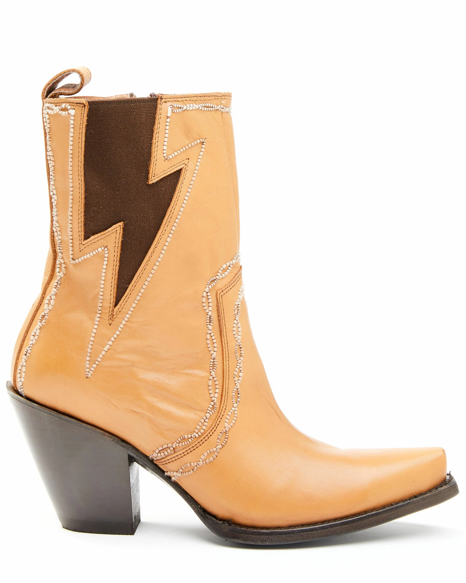 Dan Post Women's Tan Zipper Western Booties - Snip Toe 4 Dan Post Women's Tan Zipper Western Booties - Snip Toe - Image 2
