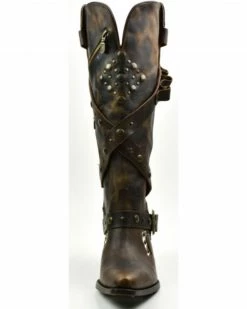 Dan Post Women's Distressed Harness Western Boots - Snip Toe  -Dan Post Shop 2000344637 200 P4