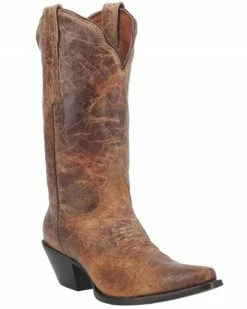 Dan Post Women's Tan Colleen Vintage Leather Western Boot - Snip Toe