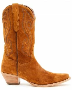 Alternative view of Dan Post Women's Cognac Suede Western Boots - Snip Toe