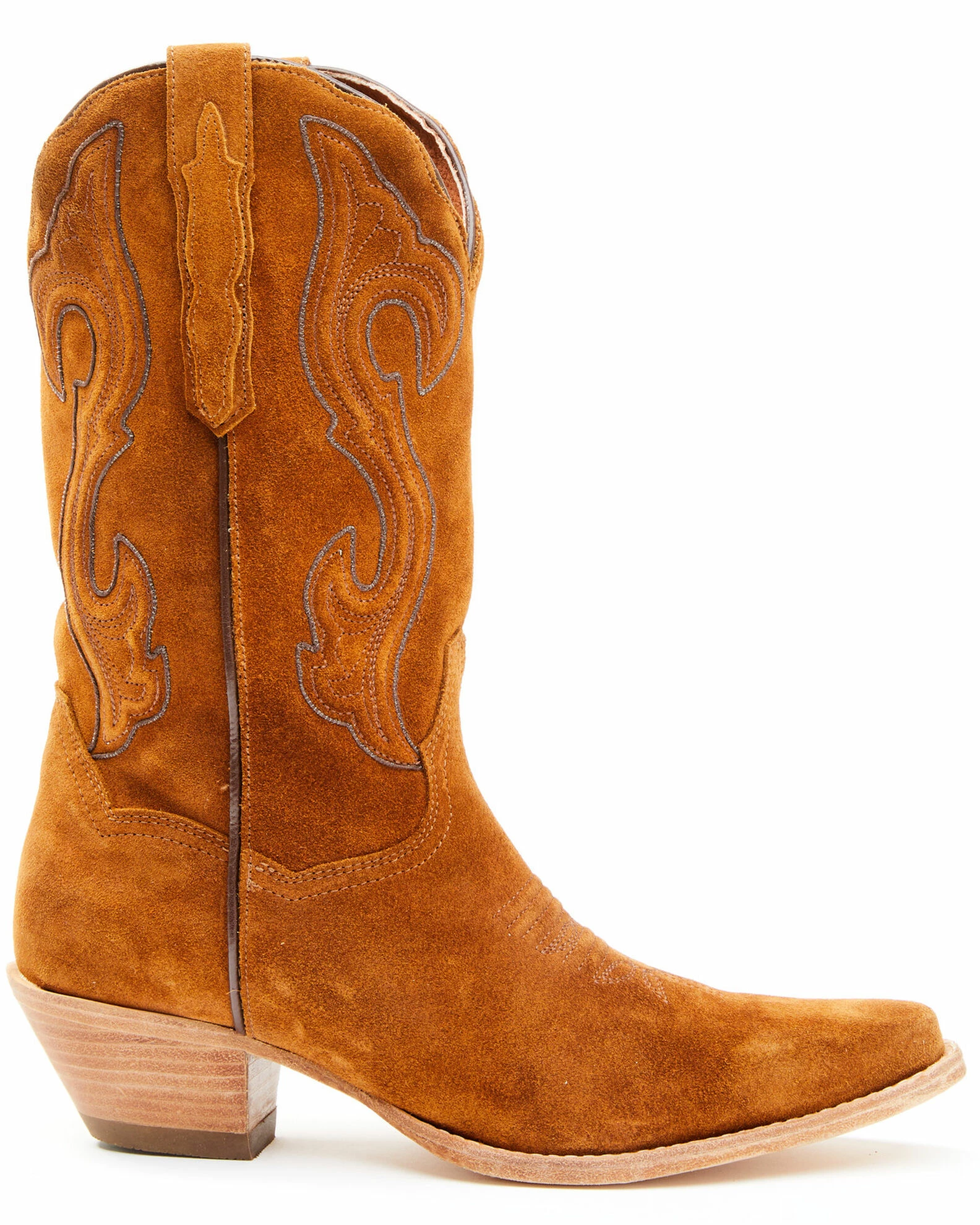 Dan Post Women's Cognac Suede Western Boots - Snip Toe 4 Dan Post Women's Cognac Suede Western Boots - Snip Toe - Image 2