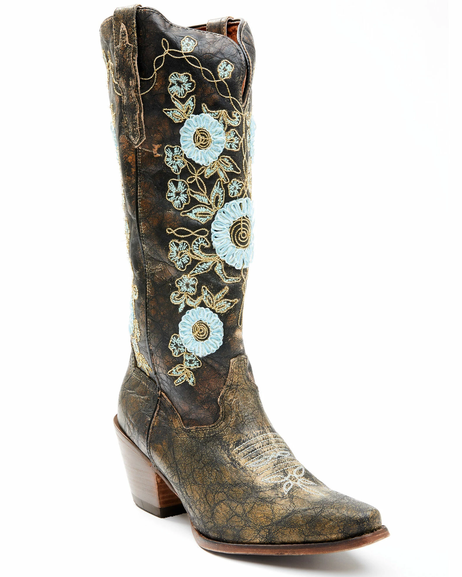 Dan Post Women's Flower Embroidery Western Boots - Snip Toe 3 Dan Post Women's Flower Embroidery Western Boots - Snip Toe