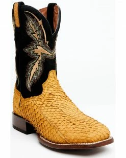 Dan Post Men's Exotic Sea Bass Skin Western Boots - Broad Square Toe
