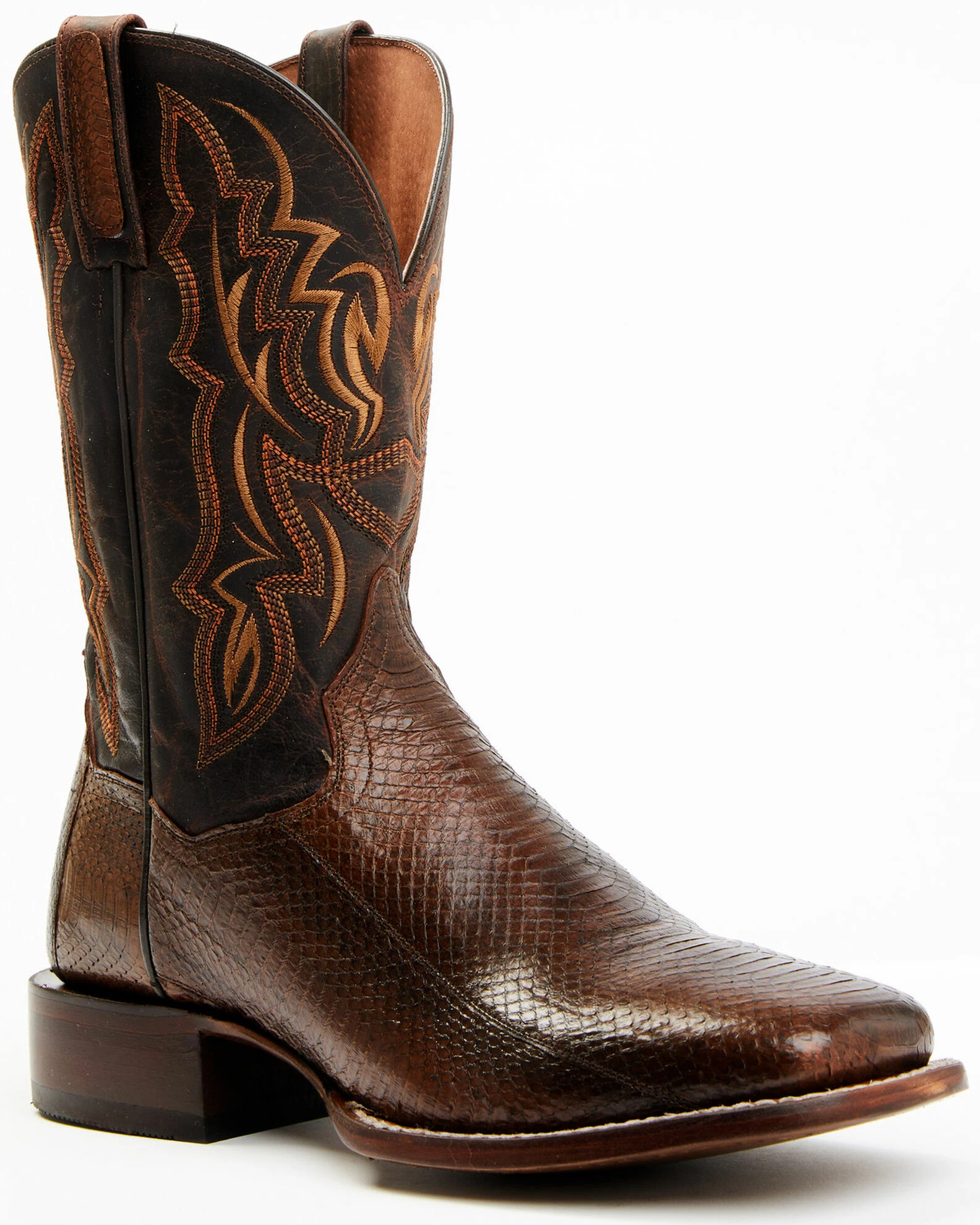 Dan Post Men's Cognac Exotic Water Snake Western Boots - Broad Square Toe 3 Dan Post Men's Cognac Exotic Water Snake Western Boots - Broad Square Toe