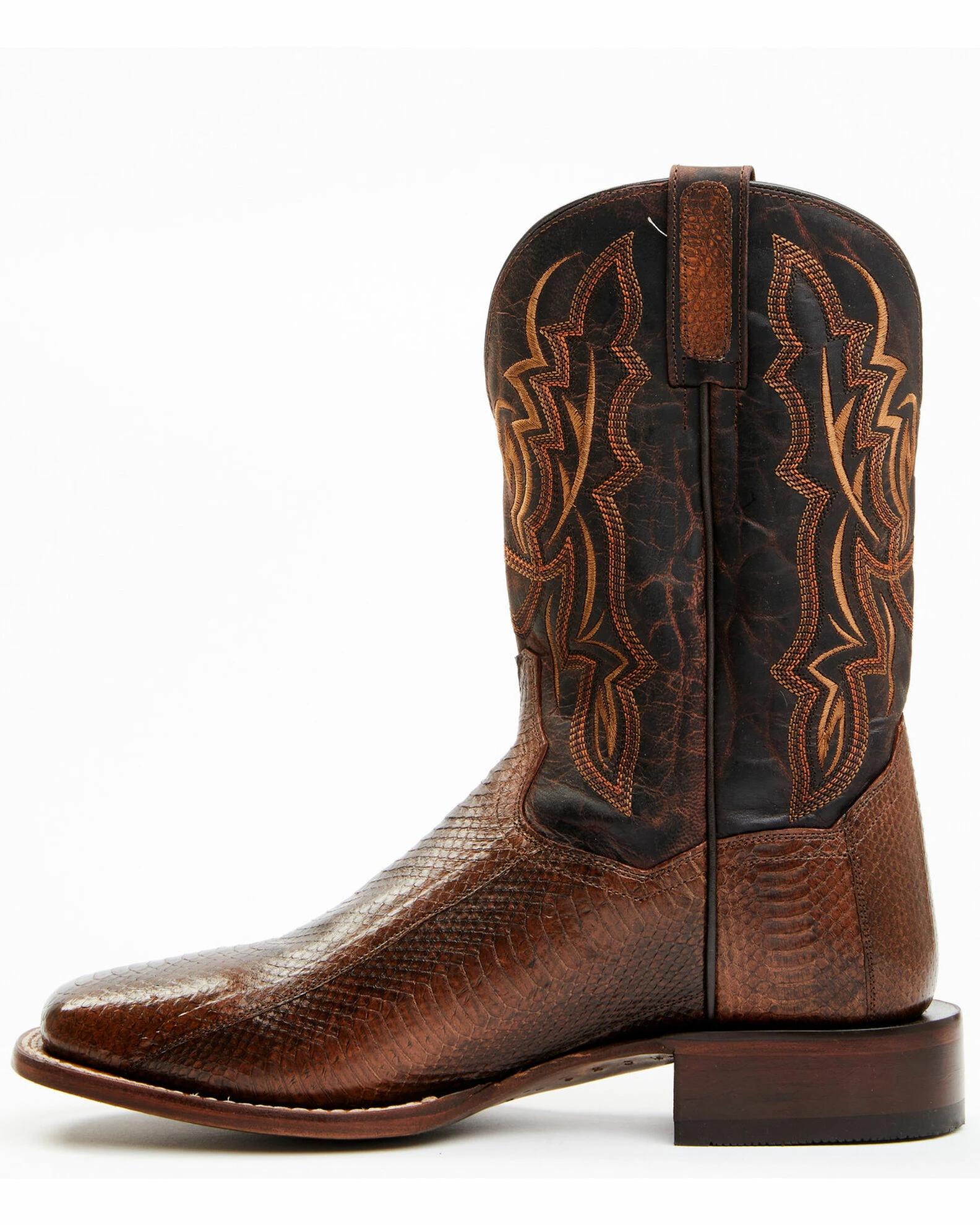 Dan Post Men's Cognac Exotic Water Snake Western Boots - Broad Square Toe 5 Dan Post Men's Cognac Exotic Water Snake Western Boots - Broad Square Toe - Image 3