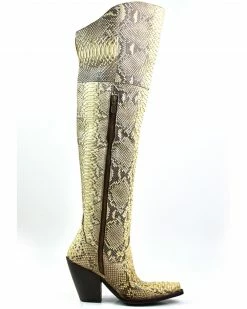 Alternative view of Dan Post Women's Natural Python Exotic Tall Western Boot - Snip Toe 