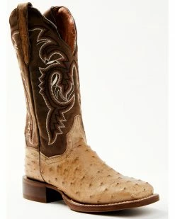 Dan Post Women's Nicotine FQ Ostrich Print Exotic Western Boots - Broad Square Toe