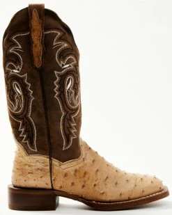 Alternative view of Dan Post Women's Nicotine FQ Ostrich Print Exotic Western Boots - Broad Square Toe
