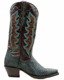Alternative view of Dan Post Women's Rustic Exotic Lizard Western Boot - Snip Toe