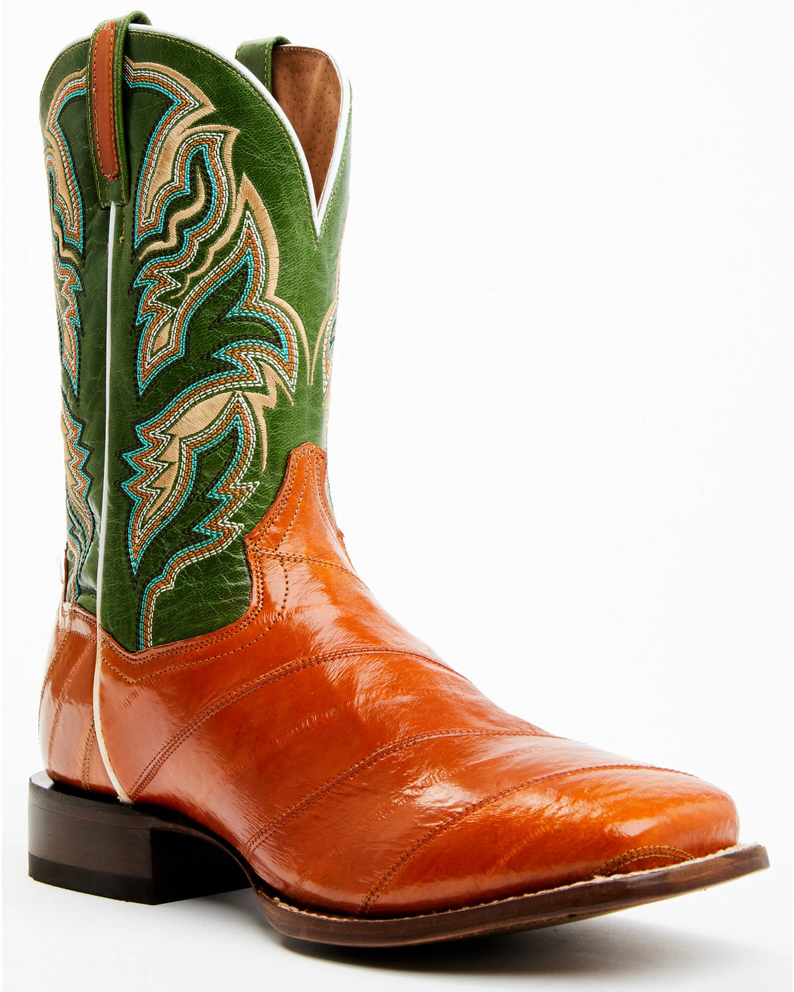 Dan Post Men's Camel Eel Exotic Western Boots - Broad Square Toe 3 Dan Post Men's Camel Eel Exotic Western Boots - Broad Square Toe