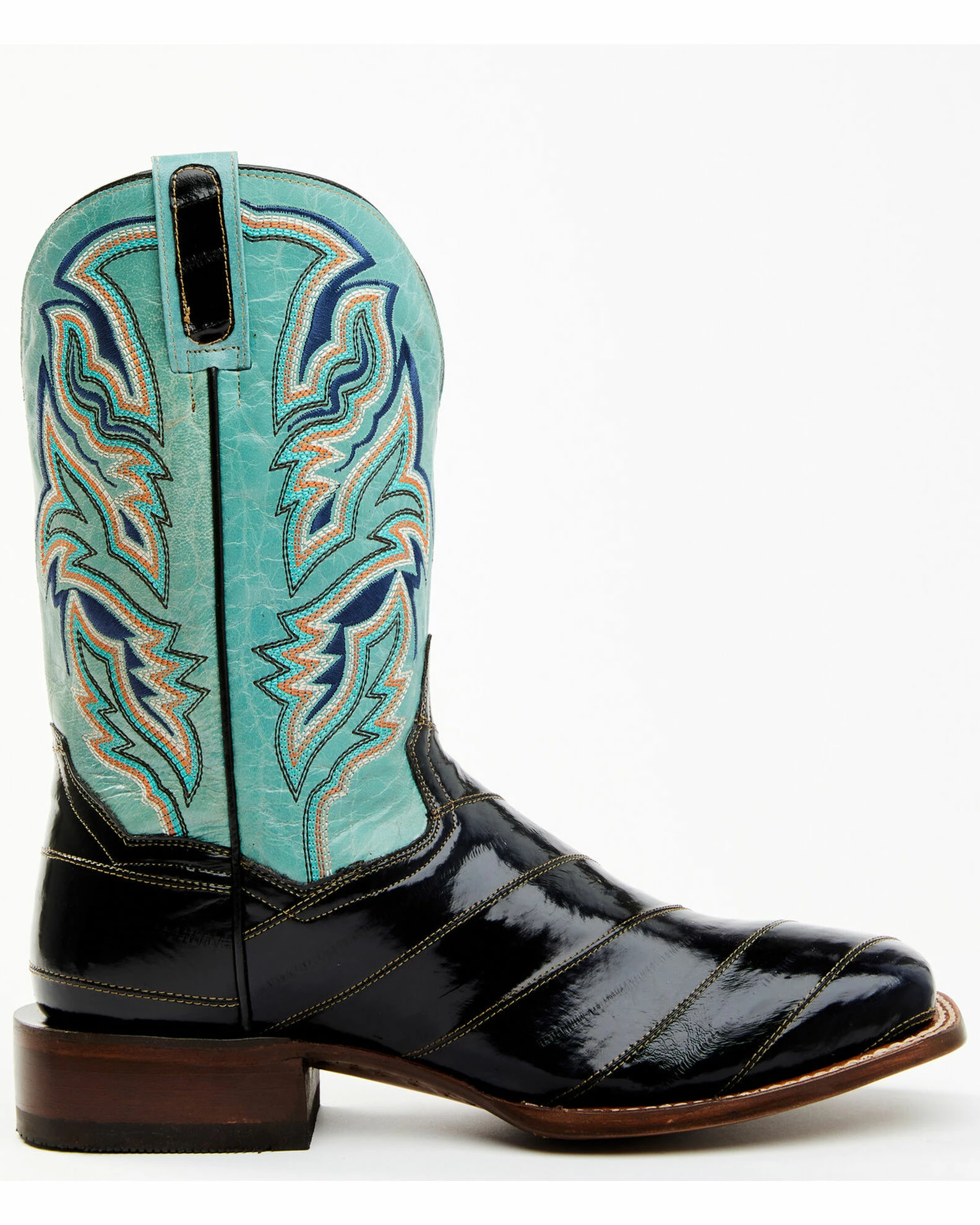 Dan Post Men's Eel Exotic Blue Western Boots - Broad Square Toe 4 Dan Post Men's Eel Exotic Blue Western Boots - Broad Square Toe - Image 2