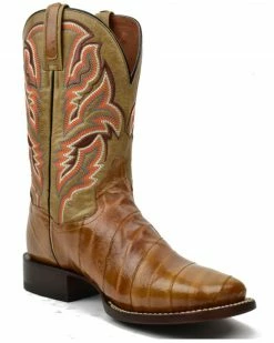 Dan Post Men's Eel Exotic Western Boots - Broad Square Toe 