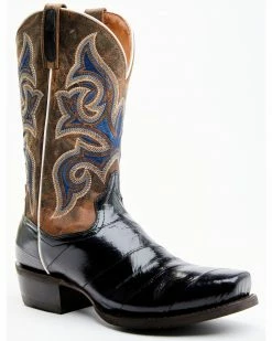 Dan Post Men's Eel Exotic Blue Western Boots - Square Toe 