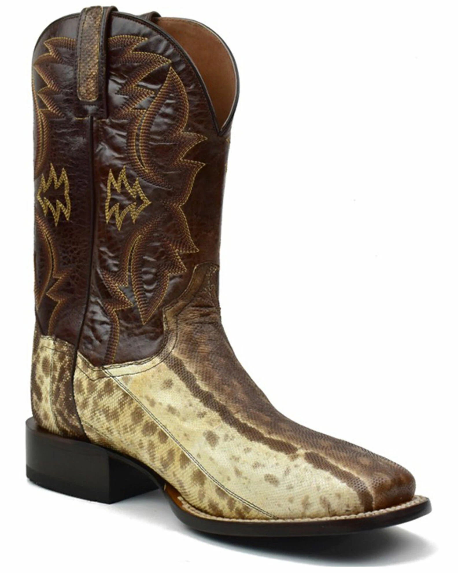 Dan Post Men's Karung Snake Brown Exotic Western Boots - Broad Square Toe 3 Dan Post Men's Karung Snake Brown Exotic Western Boots - Broad Square Toe