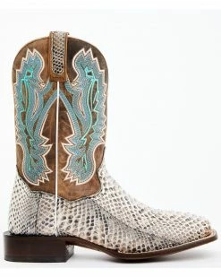 Alternative view of Dan Post Men's Natural Back Cut Python Exotic Western Boots - Broad Square Toe 