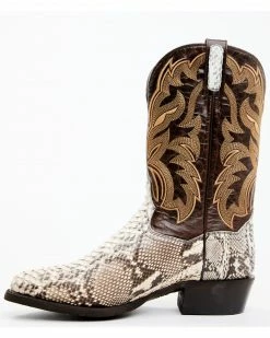 Dan Post Men's Natural Back Cut Python Exotic Western Boots - Round Toe  -Dan Post Shop 2000366825 900 P3