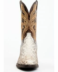 Dan Post Men's Natural Back Cut Python Exotic Western Boots - Round Toe  -Dan Post Shop 2000366825 900 P4